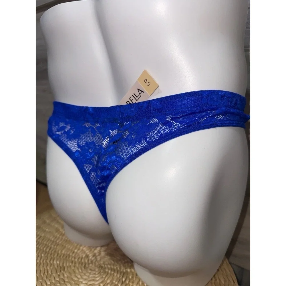 Cosabella Never Say Never Men's Classic G-String Lace Thong Cobalt Blue NWT XL